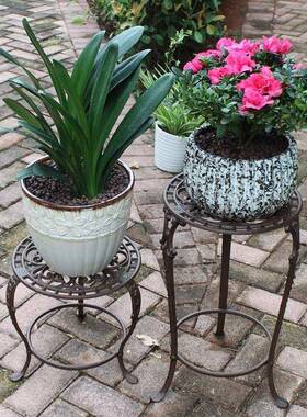 欧式复10079407古怀工业风摆铸铁架置物架居酒花店别墅办旧公室花