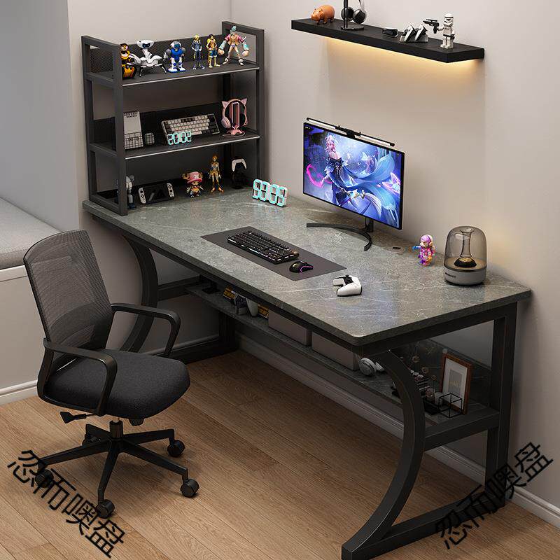 电脑桌台家式电竞桌子用带置物架办公椅简易A100桌桌卧书室学习写字桌