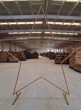 新款婚庆道具铁艺门礼MEA舞台拱背景弧形星形尖婚架形子装饰花架