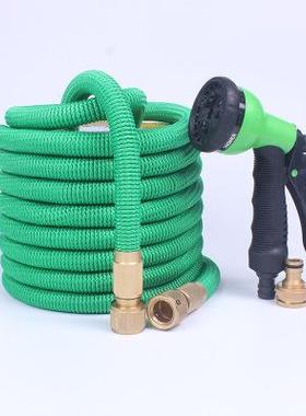 热销二代伸缩水管100FT高压花园洗车水枪乳胶园林浇花水管套装