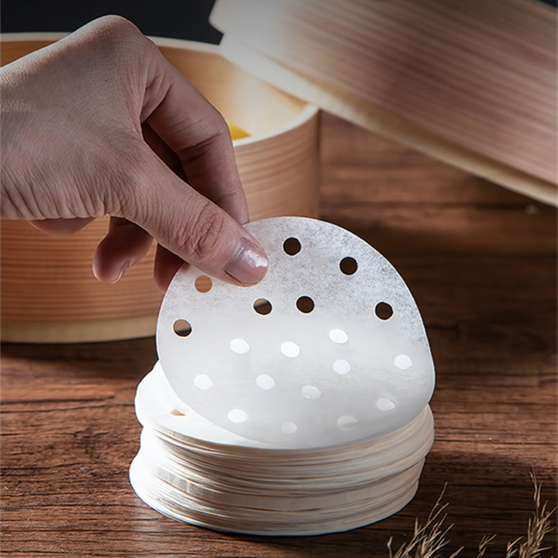 芳草地圆形蒸笼纸空气炸锅双面硅油纸烘焙食品垫纸馒头包子隔油纸