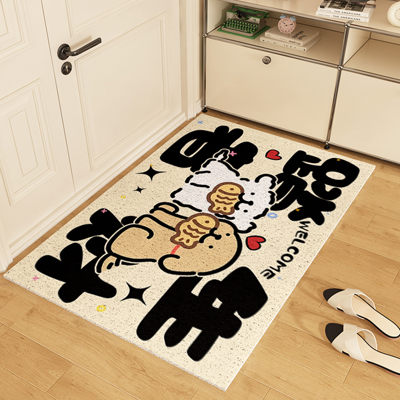 踏者生财地垫入户门垫进门除尘垫丝圈门外蹭脚垫可爱小狗大门地毯