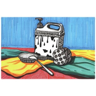 彩色线描画临摹卡少儿创意美术绘画线描静物美术画画范本35张高清