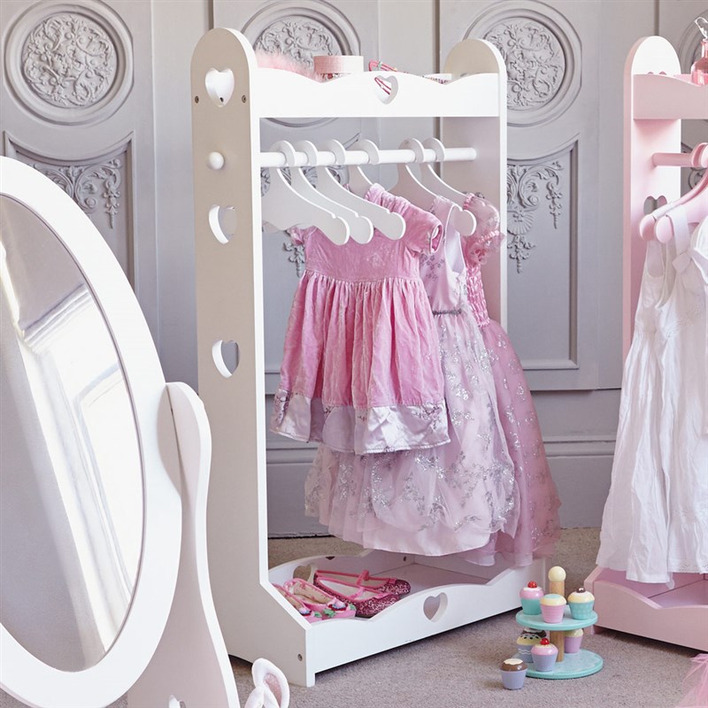GLTC儿童卧室欧式木制实用挂衣架宝宝创意公主家用粉色落地晾衣架