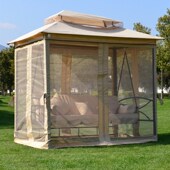 户外秋千欧式 豪华铁艺帐篷秋千摇椅吊床三人秋千床阳台秋千吊椅