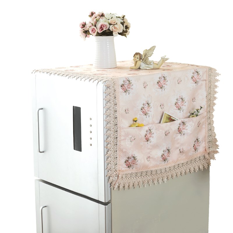 1折出清 田园冰箱防尘罩冰箱巾单开门双开门收纳袋防尘盖布盖巾