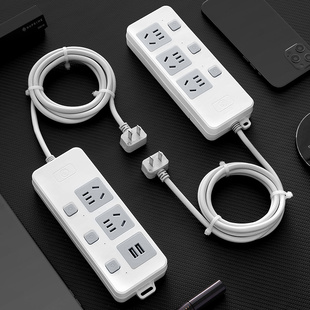 两脚插座二孔排插独立开关两项插排插板带线2脚扁头面板多孔拖板