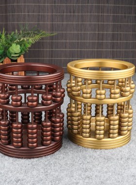 香新阁纯铜算盘笔筒招财摆件乔迁新居民办公工艺礼品家居饰品收纳