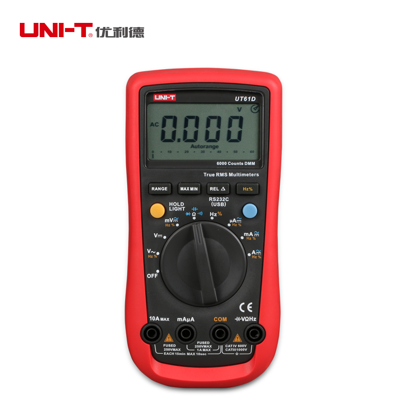 优利德万用表数字四位半高精度多功能全自动智能防烧万能表UT61E