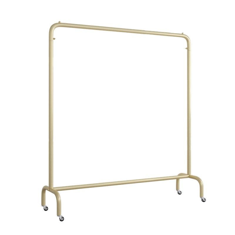 服装架展示架水管落地式龙门架晾衣架镀锌管单杆挂衣架移动带轮子