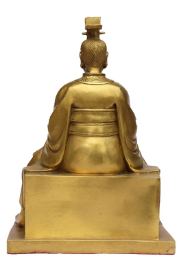 纯铜后天八卦祖师周文王神像摆件家用八卦铜像工艺礼品摆饰中式