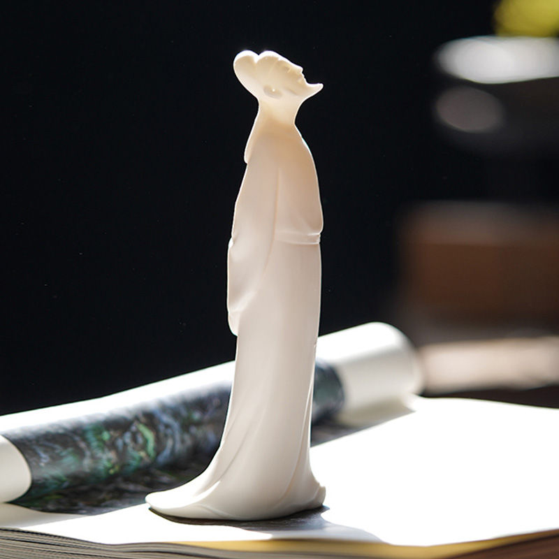 李白书房装饰摆件精品新中式历史人物陶瓷家居客厅博古架摆设