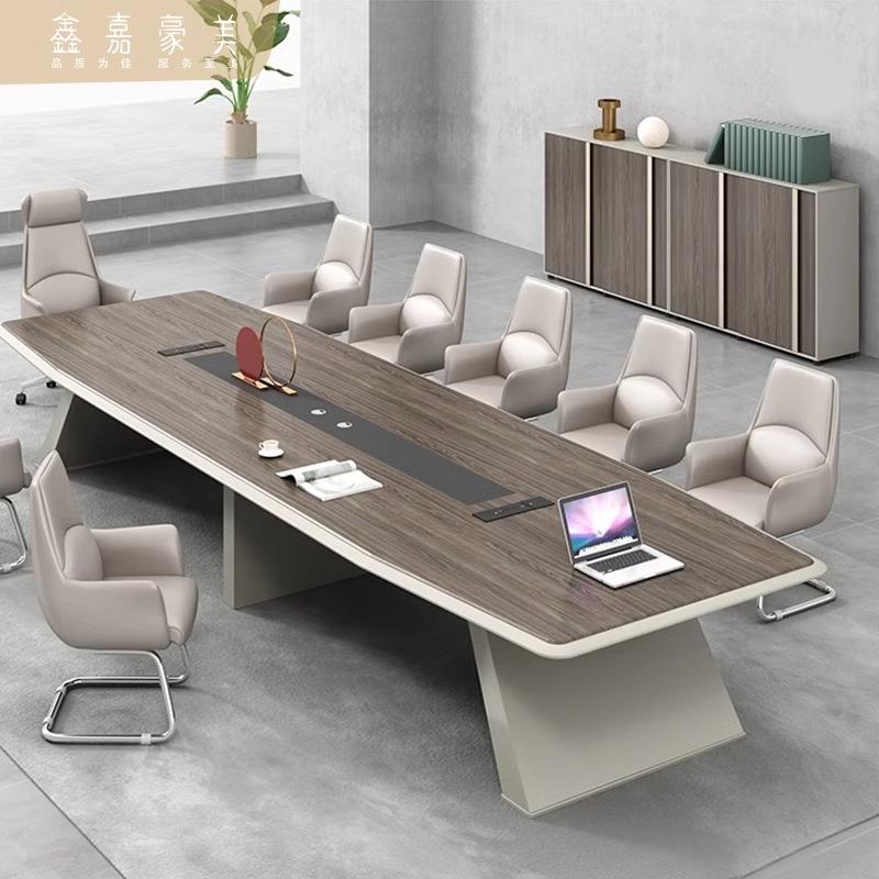 会议桌椅组合办公长桌简约现代烤漆双层会议室开会洽谈接待长条桌