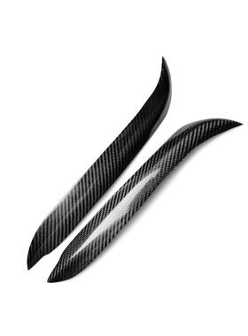 适用宝马灯眉E81E82E87E88碳纤维汽车前大灯眉睫毛改装装饰配