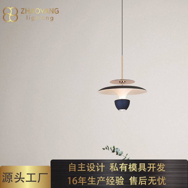 升降手扫花苞床头吊灯意式极简轻奢高级感主卧室房间玄关吊线灯