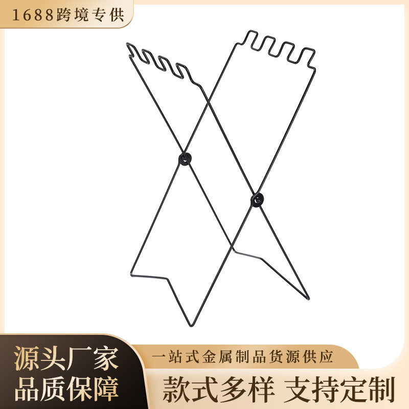 户外家用垃圾架可折叠厨房杂物收纳架塑料袋支架木柄铁艺垃圾挂架