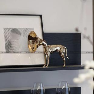 喇叭马摆件客厅玄关酒柜工艺品酒店样板间艺术高级感软装装饰品