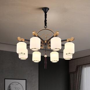 新中式吊灯客厅主灯餐厅卧室灯中国风大气2023年新款朝下灯具云石