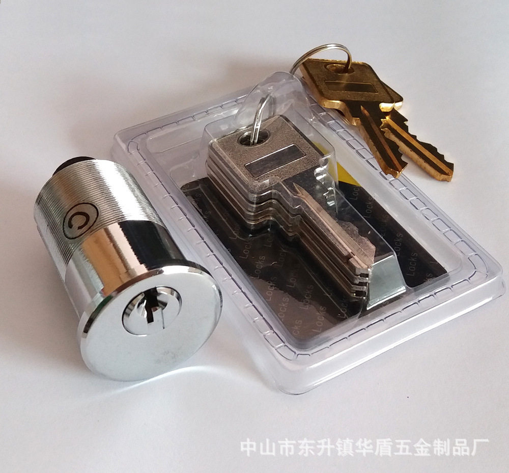 供应双排珠螺纹锁芯高低齿钥匙美式别墅门锁芯中山锁芯