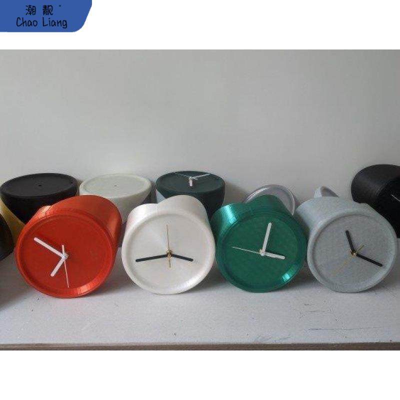 装饰静音挂钟客厅免艺术纯色现代墙角钟打孔角遮孔科技简约