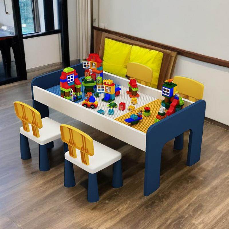 儿童积木桌子大颗粒男女孩宝宝益智拼装多功能大号尺寸木质玩具台