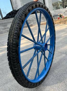 手推车轮26X21/2钢圈加重实心轮耐用车轱辘脚超厚工地车板车灰