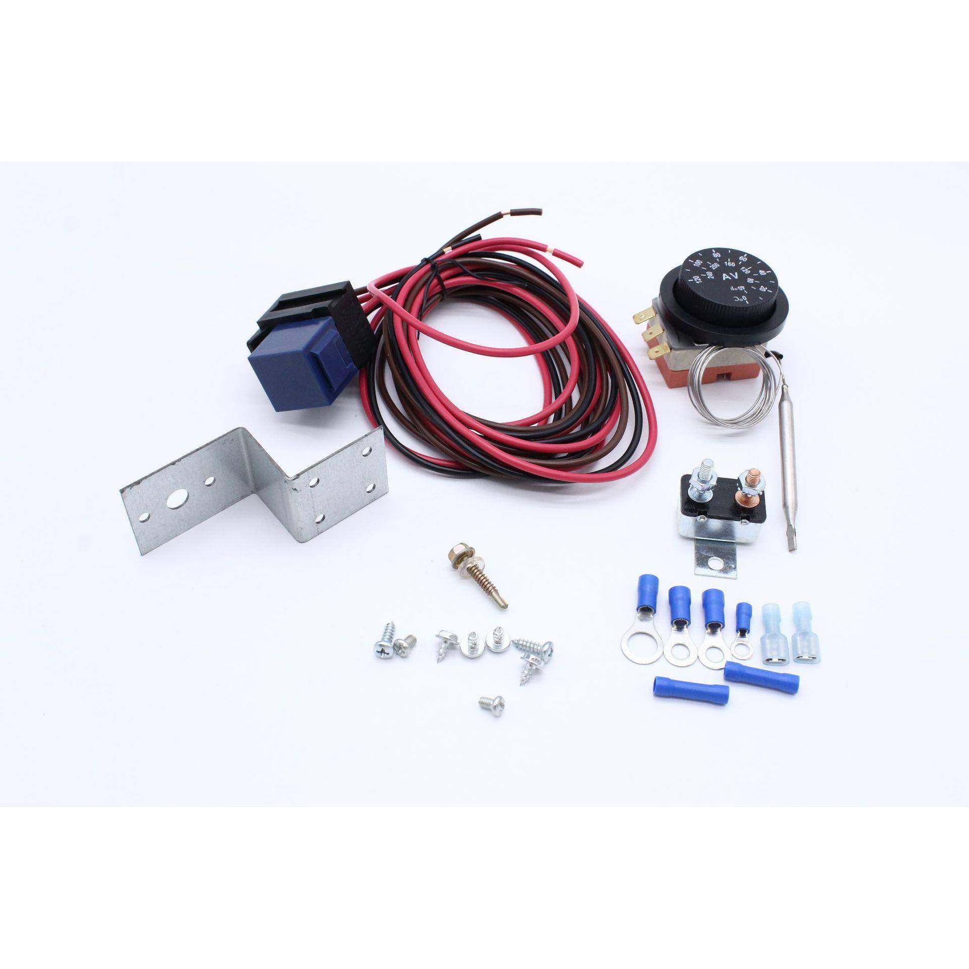 汽车卡车可调电动12V散热器风扇恒温器控制继电器线套件