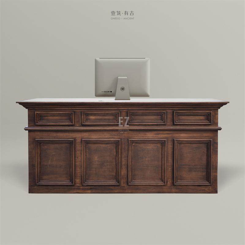 欧式复古工业风公司前台接待台迎宾台服装店收银台小柜台酒吧台桌