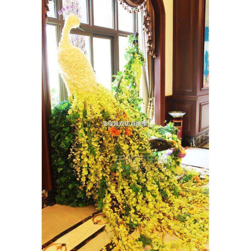 仿真孔雀绿雕孔雀大型雕塑动物绿雕售楼处造景摆放公园花园装饰