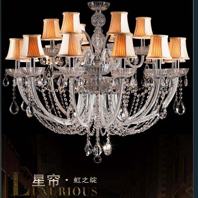 美式水晶吊灯创意客厅灯简欧卧室餐厅灯具欧式大气别墅LED蜡烛灯