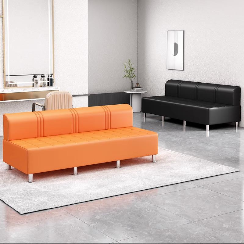 美发区店休息沙理发店沙发发候ONE椅网红发廊客等人等待长条专用