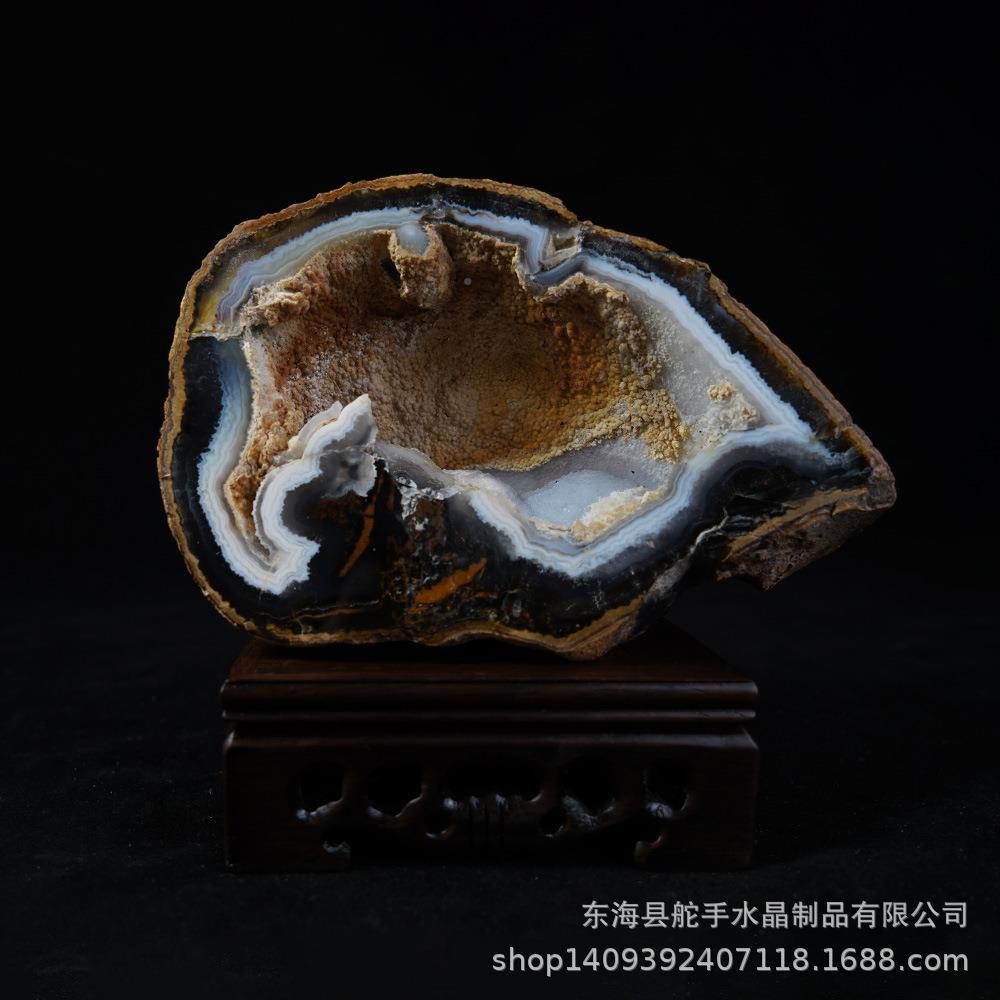 水天然荧光瑙对洞晶原石玛切割对洞全抛玛瑙家居办公消20231018磁