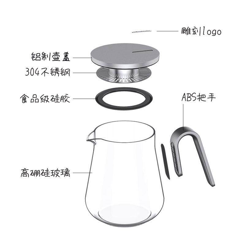 LV02耐热玻茶璃泡茶壶懒人泡家茶器茶单壶水分离过滤花壶简约用