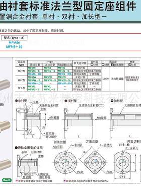 无油衬套标RMV/准法兰型固定座组件MF米MS6/8U/1012代替米苏ISMI