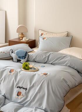 A母婴高档100S纯棉四件套长类绒贡缎儿童被全套棉宿棉舍床上FT464