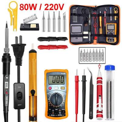 8维0W内热OCD数显铁烙套装家用可调温恒温908S电烙铁电子焊接修工