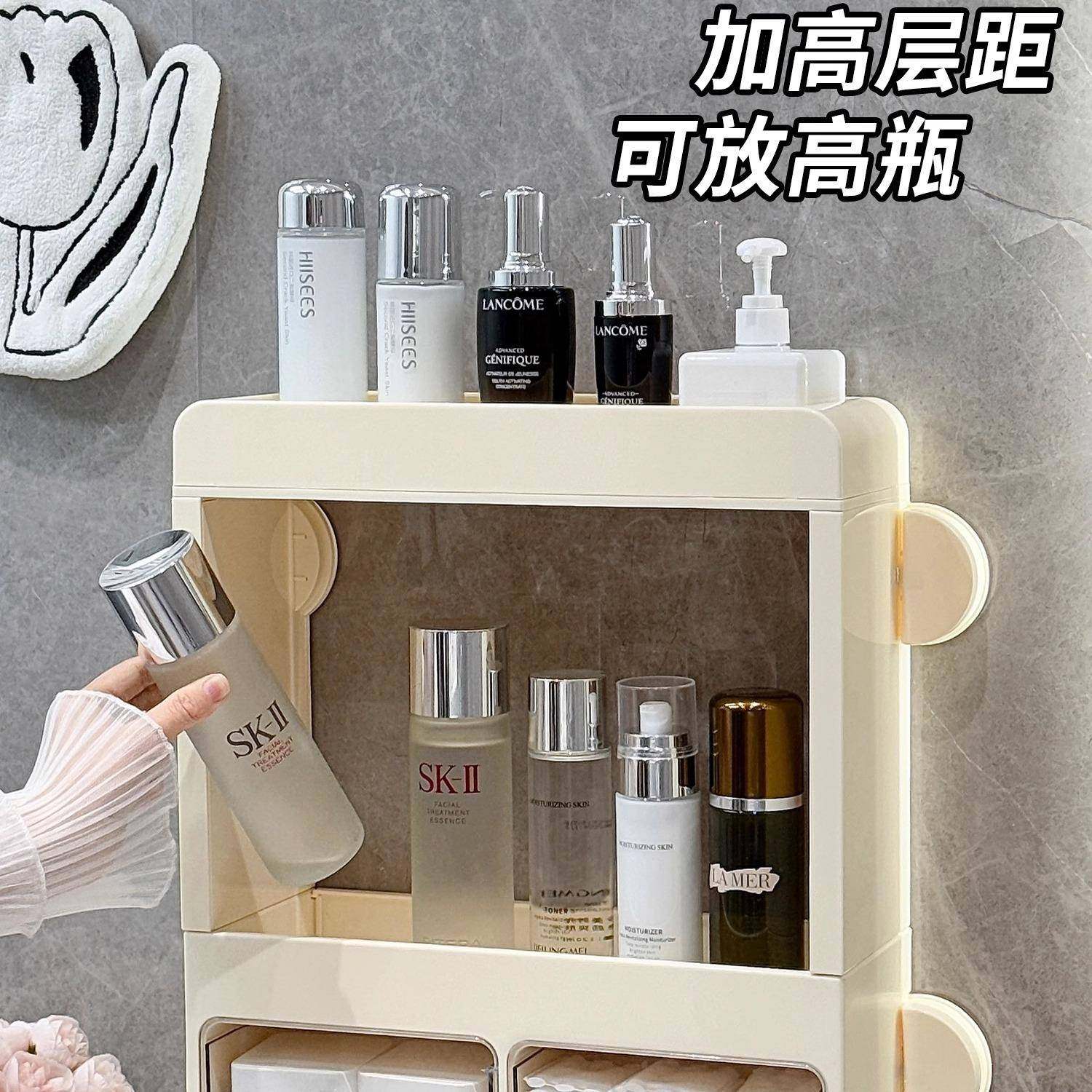 家用卫生间壁挂式免孔置储物架395浴室抽屉式漱纸巾收纳盒洗打台,家装主材,卫浴置物架,淘宝优惠券,粉丝福利购,淘宝优惠卷