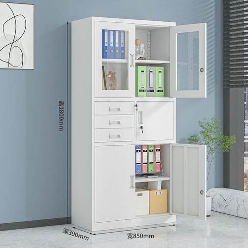 件柜资料柜办公室铁柜带锁文钢al123制皮储物保密柜钢制凭证档案