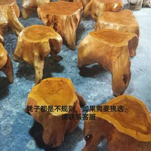 天实木雕三脚凳子茶几茶大NGN板根花架底座坐凳原木然树根桌树桩