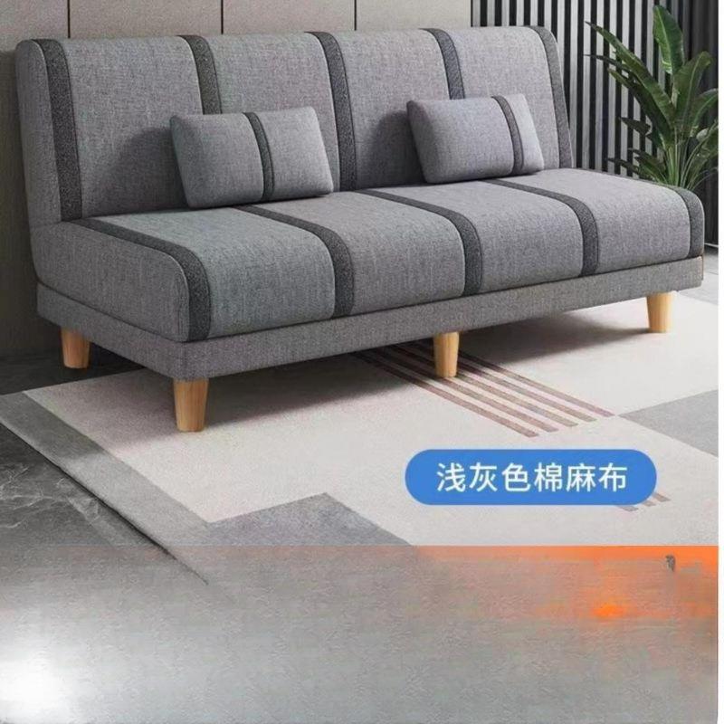 多功沙小发布艺发床小沙户型简易能双人可折条纹沙发叠两用三人客