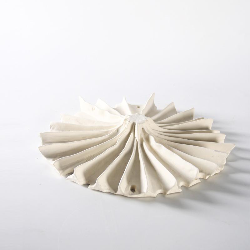 简约创磨砂BUO白陶瓷艺板术摆件样间桌书房工意艺品餐软装玄关装