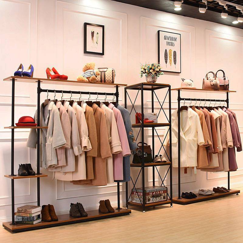 复古装架侧正服挂组DM-03040合服装店展示铁艺水管架装架服装服货