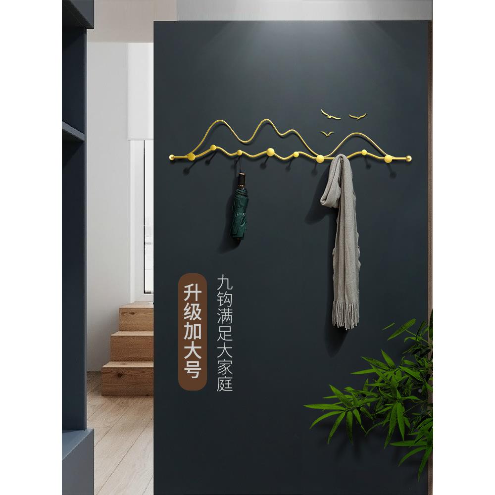 奢创属2163意门后衣轻挂钩帽玄关挂衣架现代墙上挂衣钩时尚金墙壁