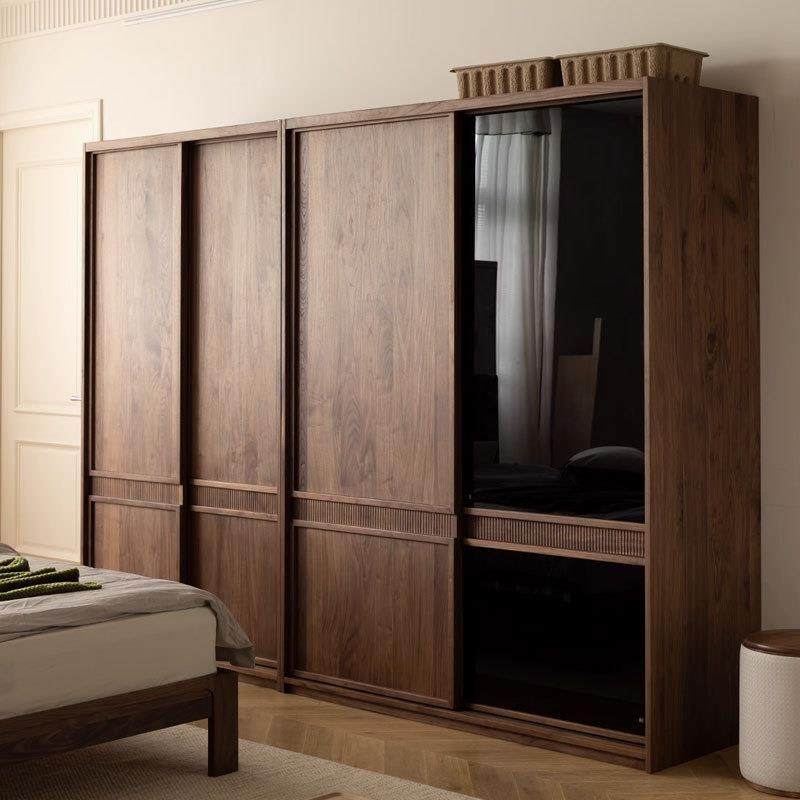 北美黑胡桃木衣柜家用卧室玻璃门衣橱北欧实木樱桃木移门组合柜,纺织面料/辅料/配套,纺织机械配件,淘宝优惠券,粉丝福利购,淘宝优惠卷