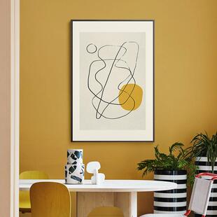 客厅装饰画抽象画文艺复古餐厅玄关画现代简约轻奢挂画极简