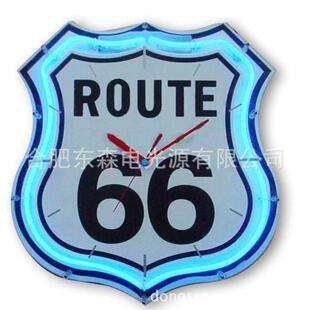 供应66#霓虹挂钟，Route66neonclock钟表挂钟