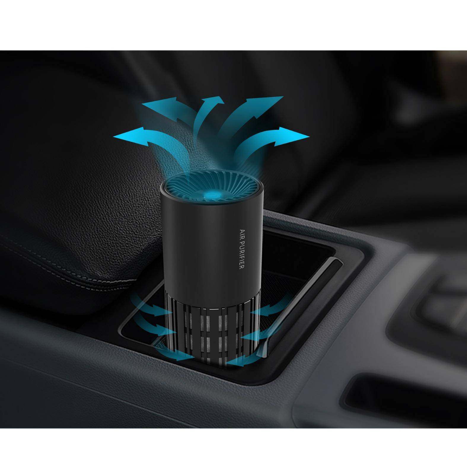 全太空合金新款USB车载空气净化器UV紫外线消毒负离子汽车用品