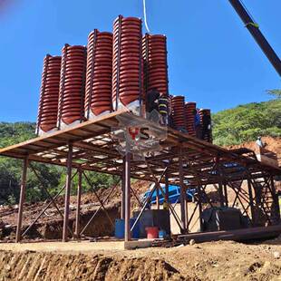 江西玻璃钢螺旋溜槽钒钛磁铁矿富集重选设备5LL-1200型重金属分选