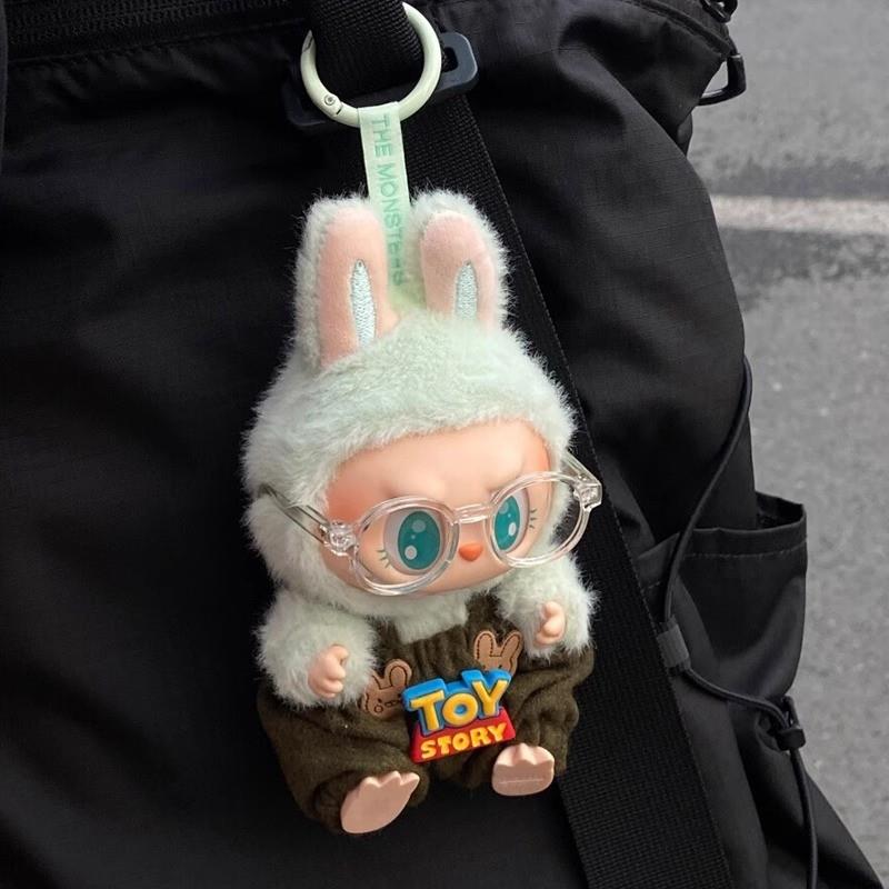 Labubu衣服棉花娃娃一二三拉布布公仔通用娃衣穿戴背带裤眼镜装饰