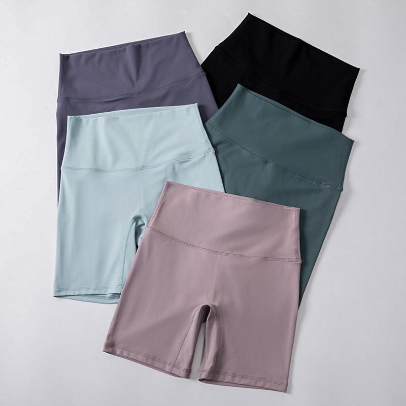瑜伽服运动短裤女套装骑行中裤裸感高腰蜜桃提臀跑步健身服五分裤